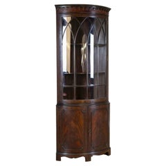 Semi-Round English Corner Display Cabinet From the Late 19th Century