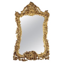 Napoleon III Rocaille  Mirror In Gilded Wood And Stucco