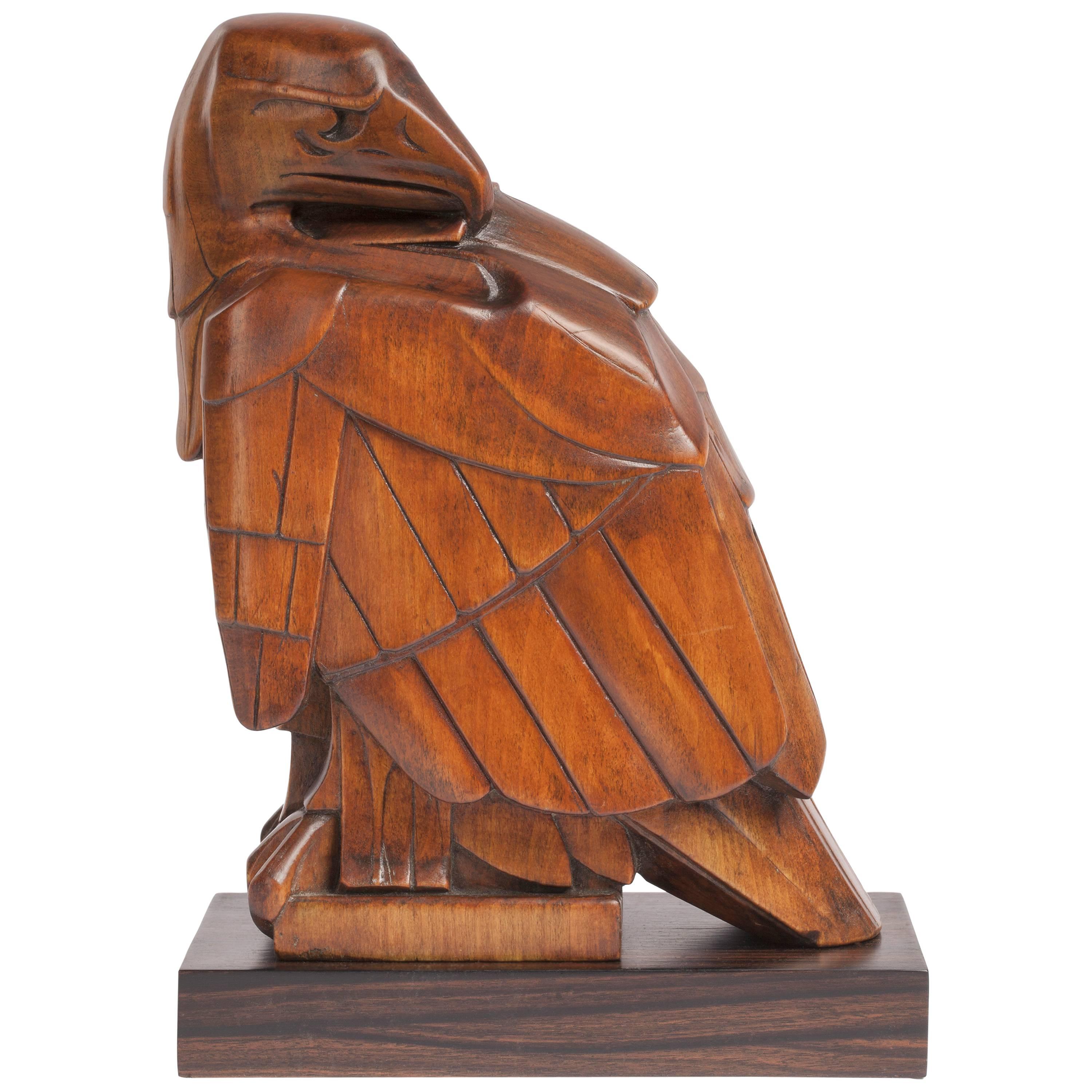 Limewood Sculpture of an Eagle by Jan Altorf, 1915