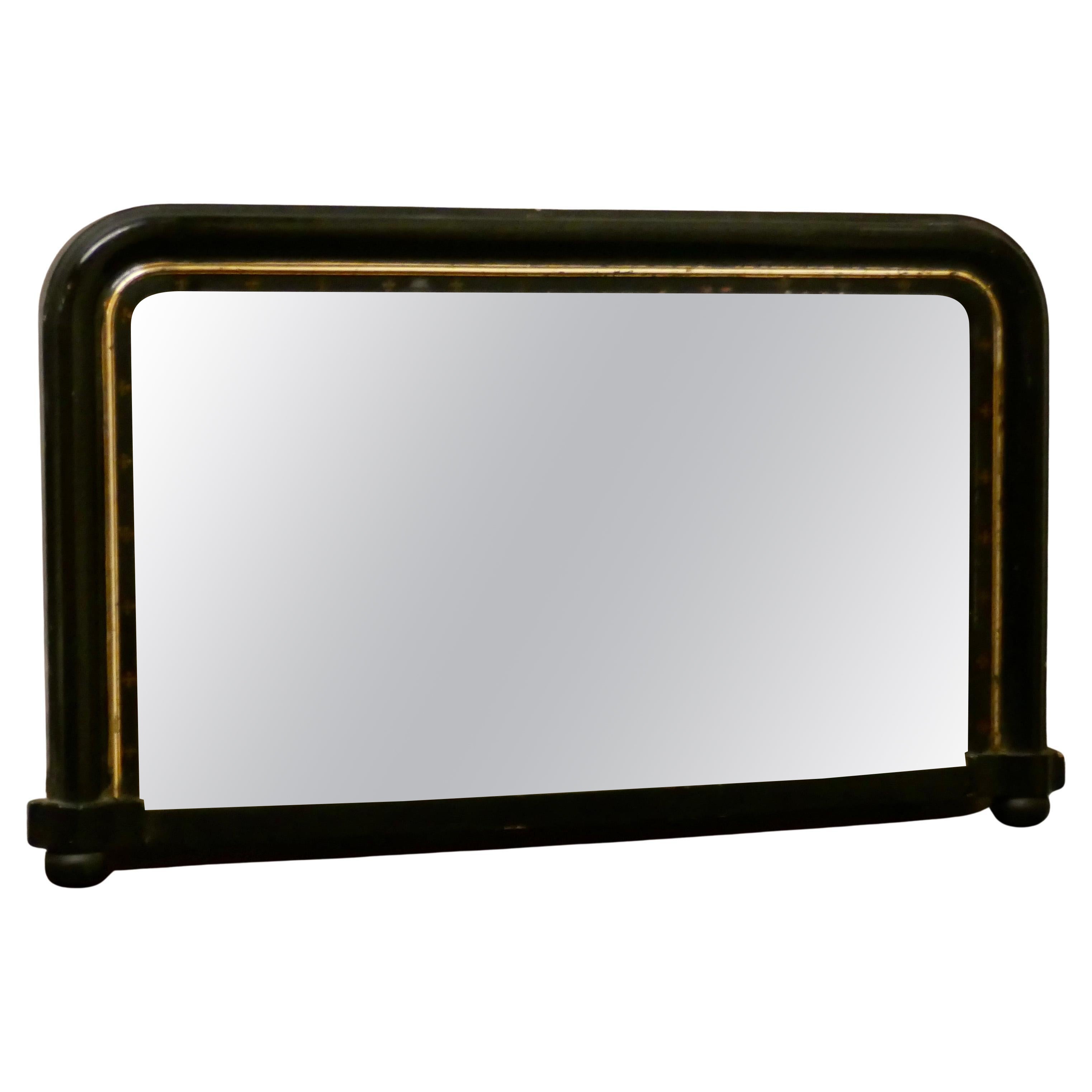 Miroir victorien à trumeau en laque noire