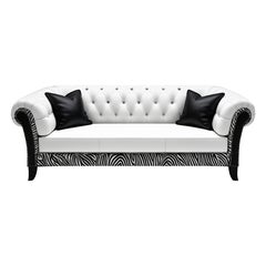 Savannah Animal Print White 3 Seater Sofa by Artisanal