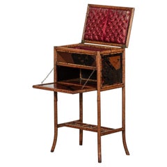 19thC French Bamboo & Lacquer Work Table