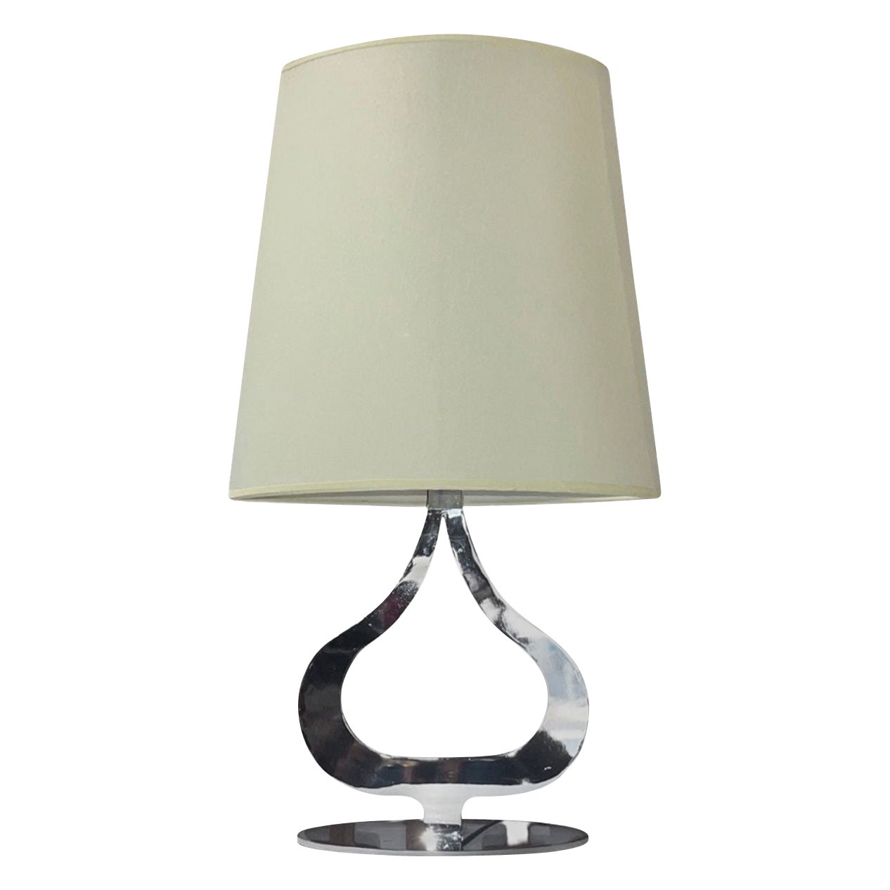 Postmodern Chrome Tear Drop Shaped Table Lamp For Sale