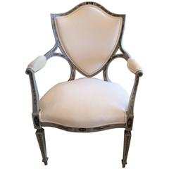 Dramatic Adam Style Hand-Painted and Upholstered Armchair 7