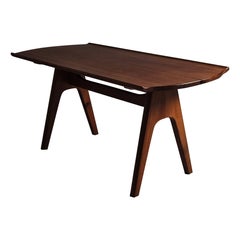 Mesa de centro de pino de diseño sueco de Svensk Fur, años 40