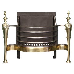 Wrought & Brass Fire Grate in the Queen Anne Manner