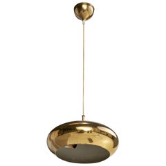 Lampe à suspension Falkenbergs Belysning, laiton, Suède, années 1960