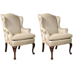Pair of Louis XV Style Wingback Bergere Chairs