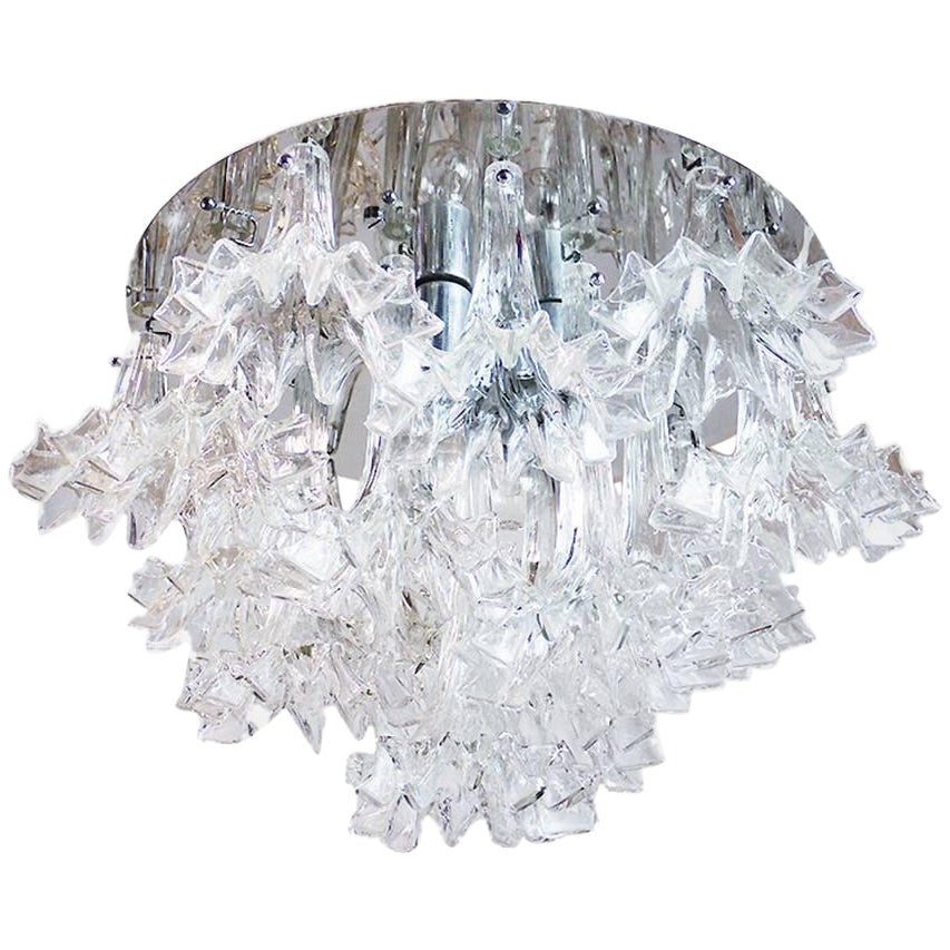 Großer flächenbündiger Arethusa-Kronleuchter aus Murano-Glas von Barovier & Toso, 1960er Jahre