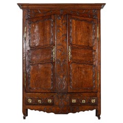 Grande armoire en Oak français du 18ème siècle