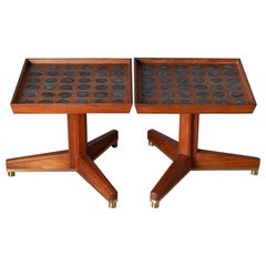 Edward Wormley "Janus" Occasional Tables with Natzler Tiles for Dunbar