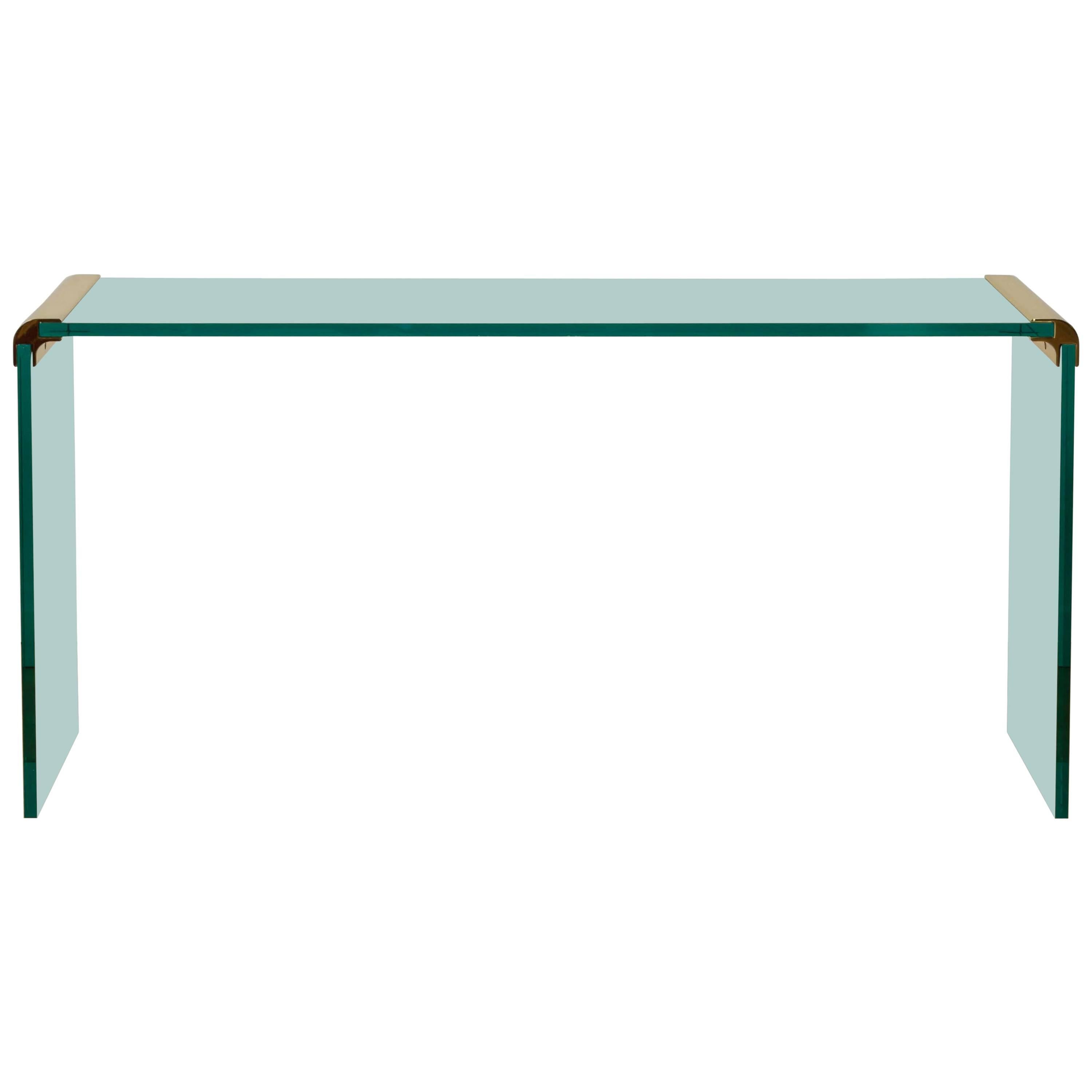 Brass and Glass Console Table by Leon Rosen for Pace Collection *Saturday Sale*