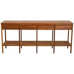 “Delineator” Walnut and Rosewood Console Table by Paul McCobb for Lane