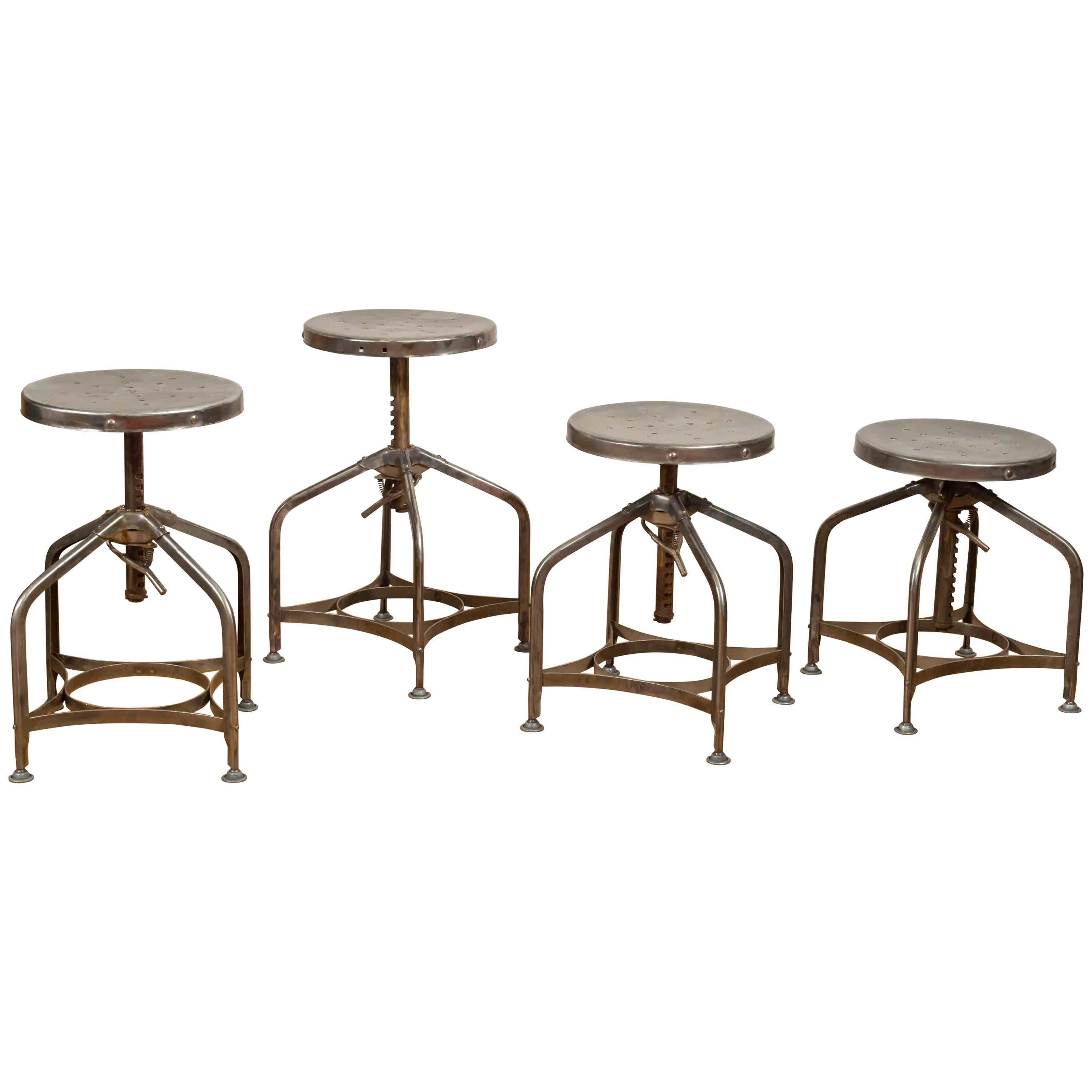 Industrial Steel Swivel Stools by Clement Uhl for Toledo Metal Manufacturing Co