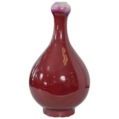 Antique Large 18th Century Chinese Sang de Boeuf Glazed Ceramic Vase
