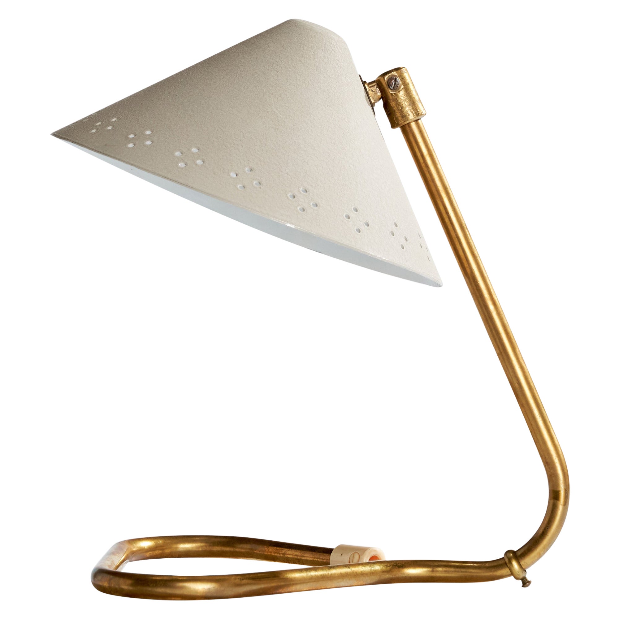 Gnosjö Konstsmide, lampada da tavolo, ottone, metallo, Svezia, anni '50
