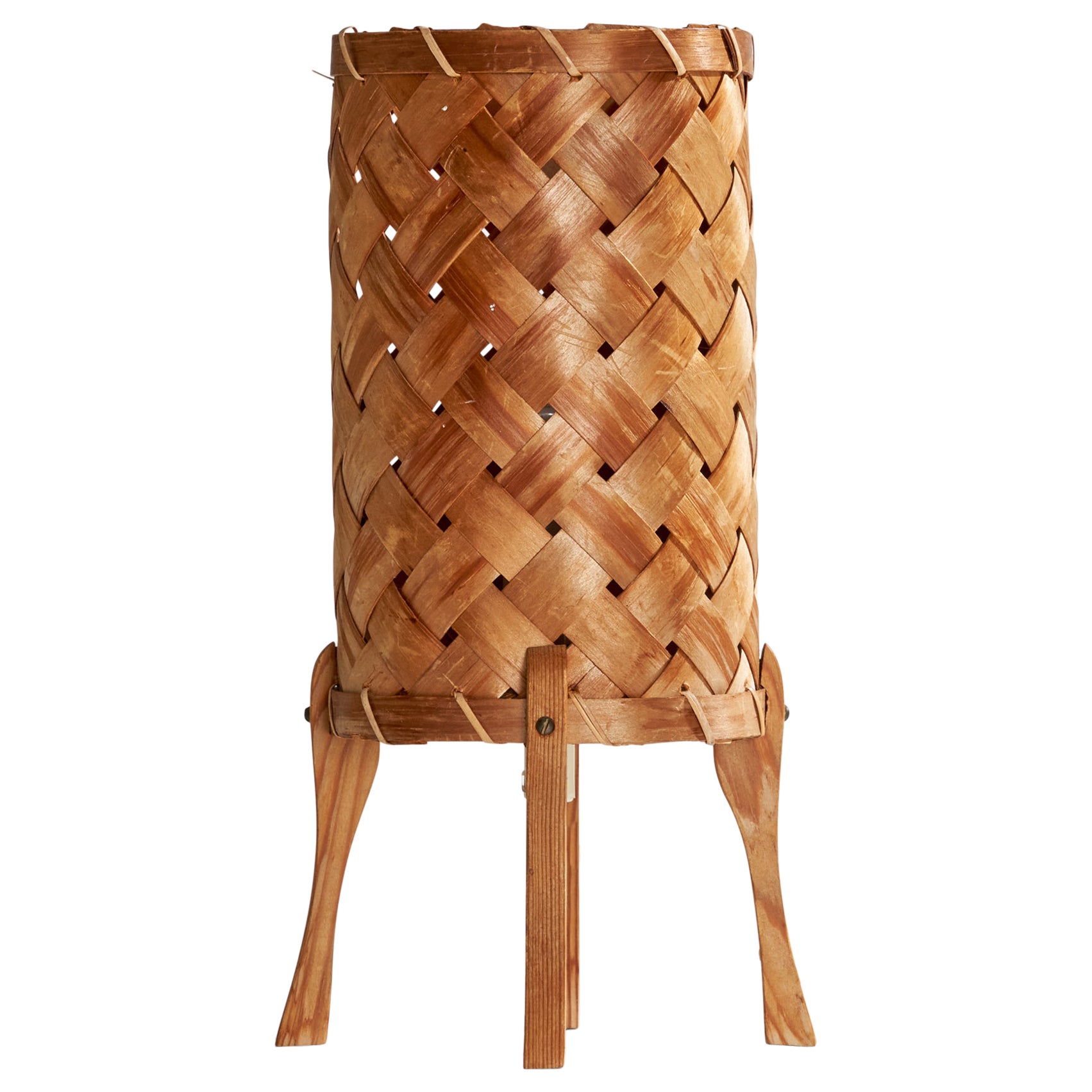 Swedish Designer, Table Lamp, Pine, Sweden, 1970s