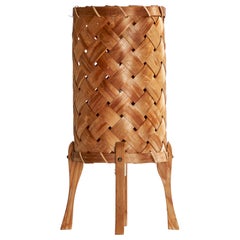 Schwedische Designerin, Tischlampe, Kiefernholz, Schweden, 1970er Jahre