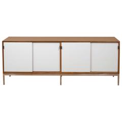 Florence Knoll for Knoll Associates Four-Door Walnut and Laminate Credenza