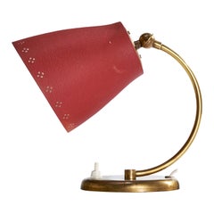 Swedish Designer, Table Lamp, Brass, Metal, Sweden, 1950s