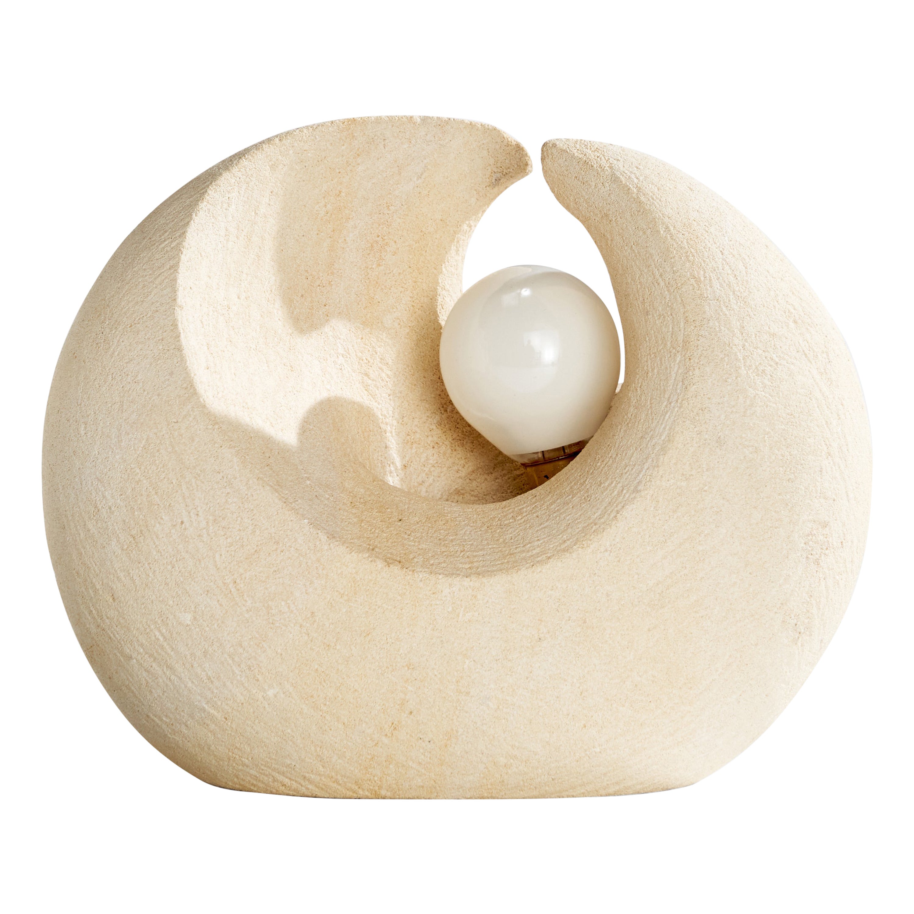 French Designer, Table Lamp, Sandstone, France, 1970s