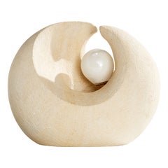 Französische Designerin, Tischlampe, Sandstein, Frankreich, 1970er Jahre