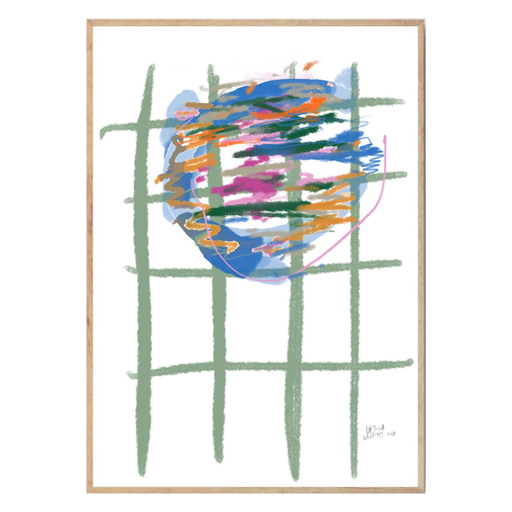 Lágrima Sobre el Mantel Lámina Abstracta de Leticia Gagetti - Tamaño A1 en venta