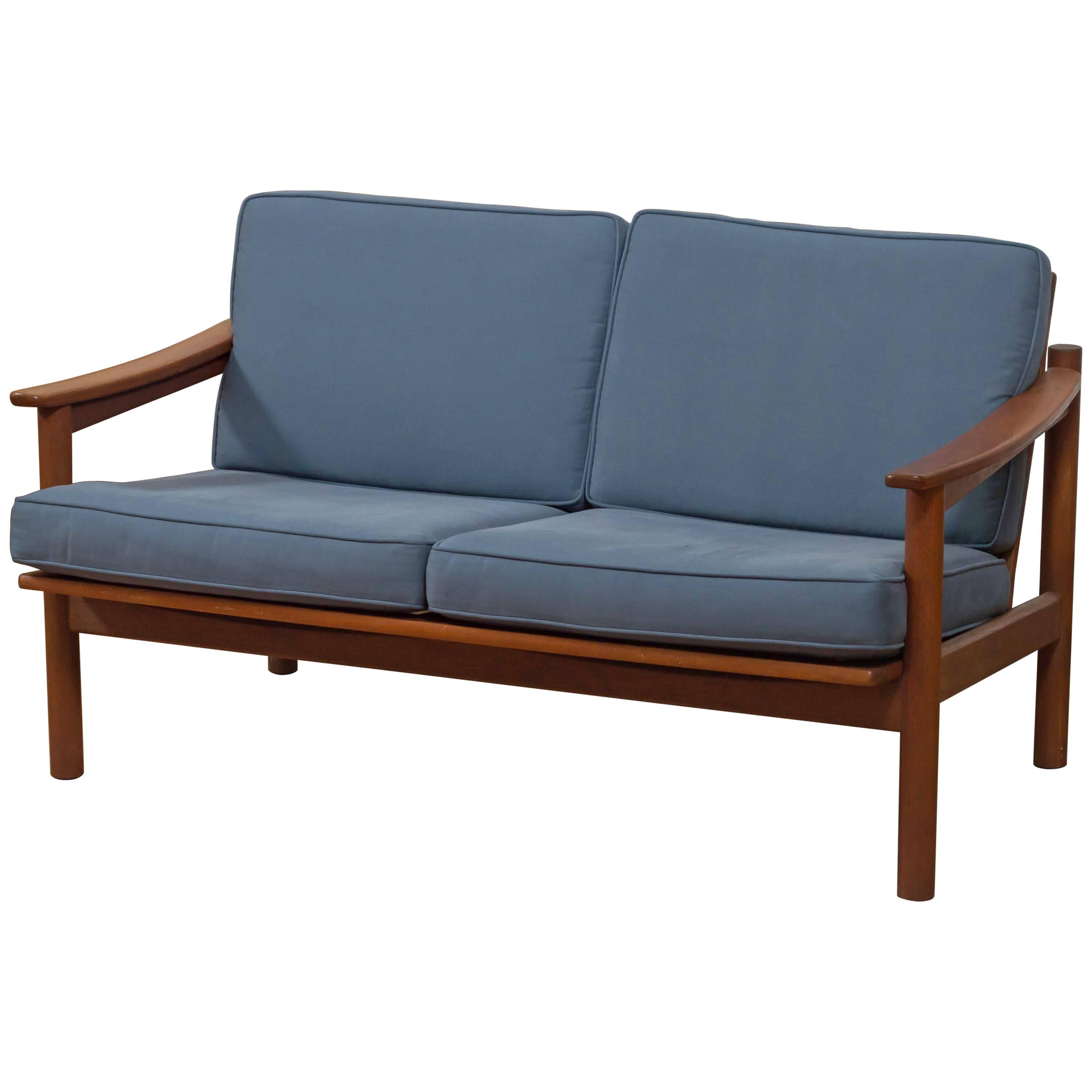 Danish Modern-Style Japanese Teak Sofa Settee
