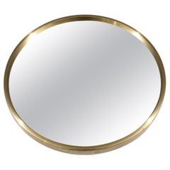 The Modernity Round Brass Mirror by Glas Mäster, Markaryd, Sweden (1960s)