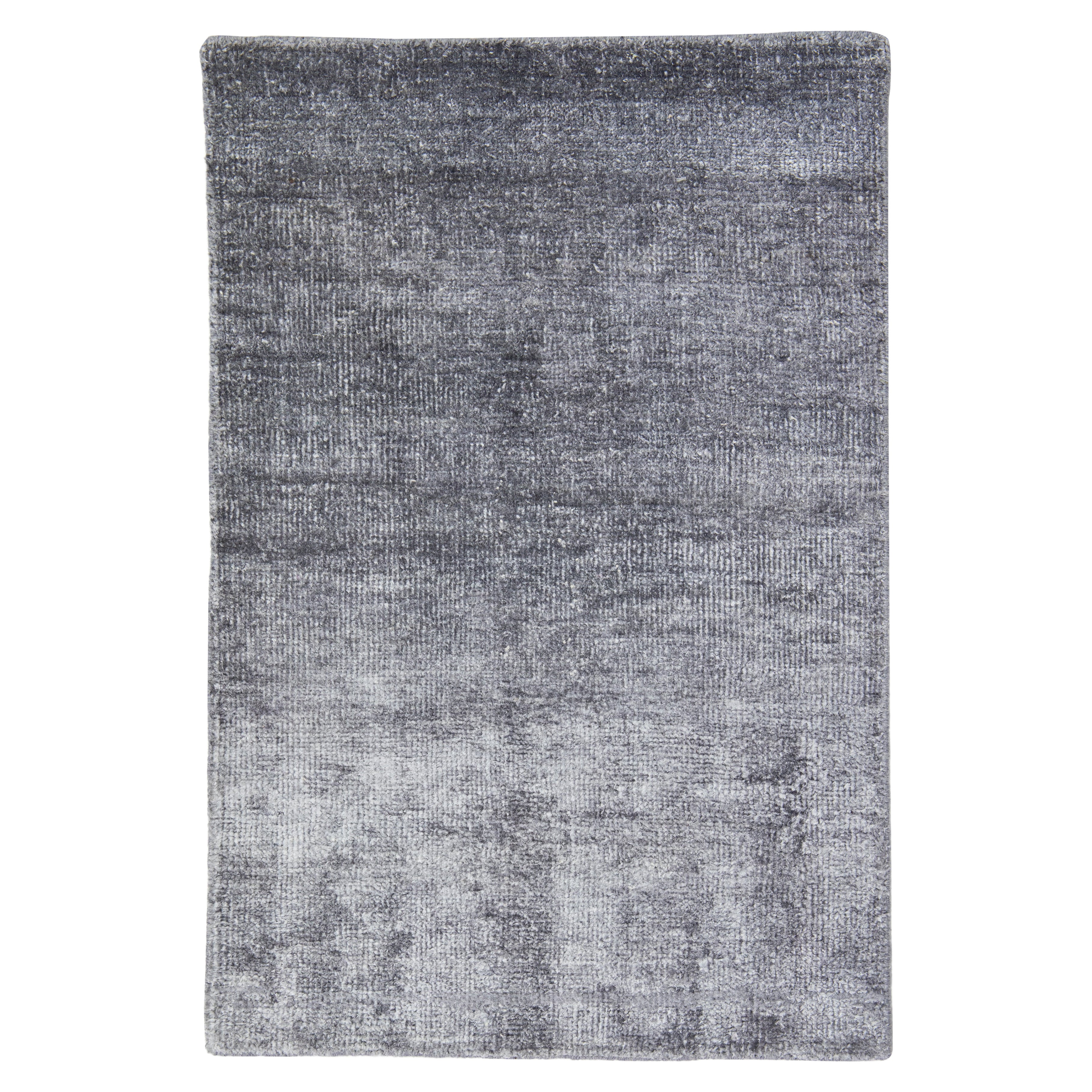 Modern Desert Collection Gray Custom Silk Rug By Apadana For Sale
