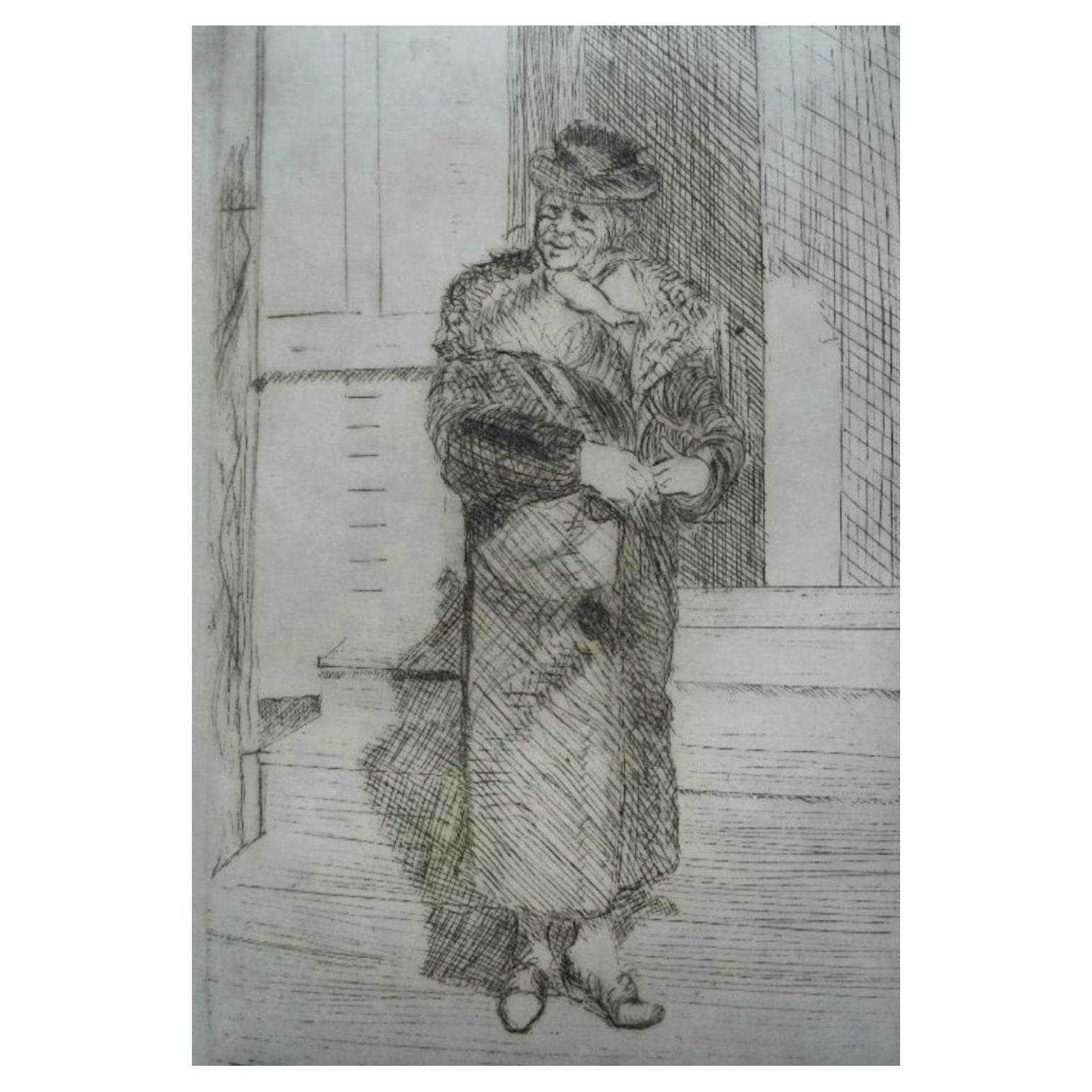 S. R. KYLES - 'Aunt Lou' - #1/5 - Vintage Fine Quality Engraving - Early 20th C.