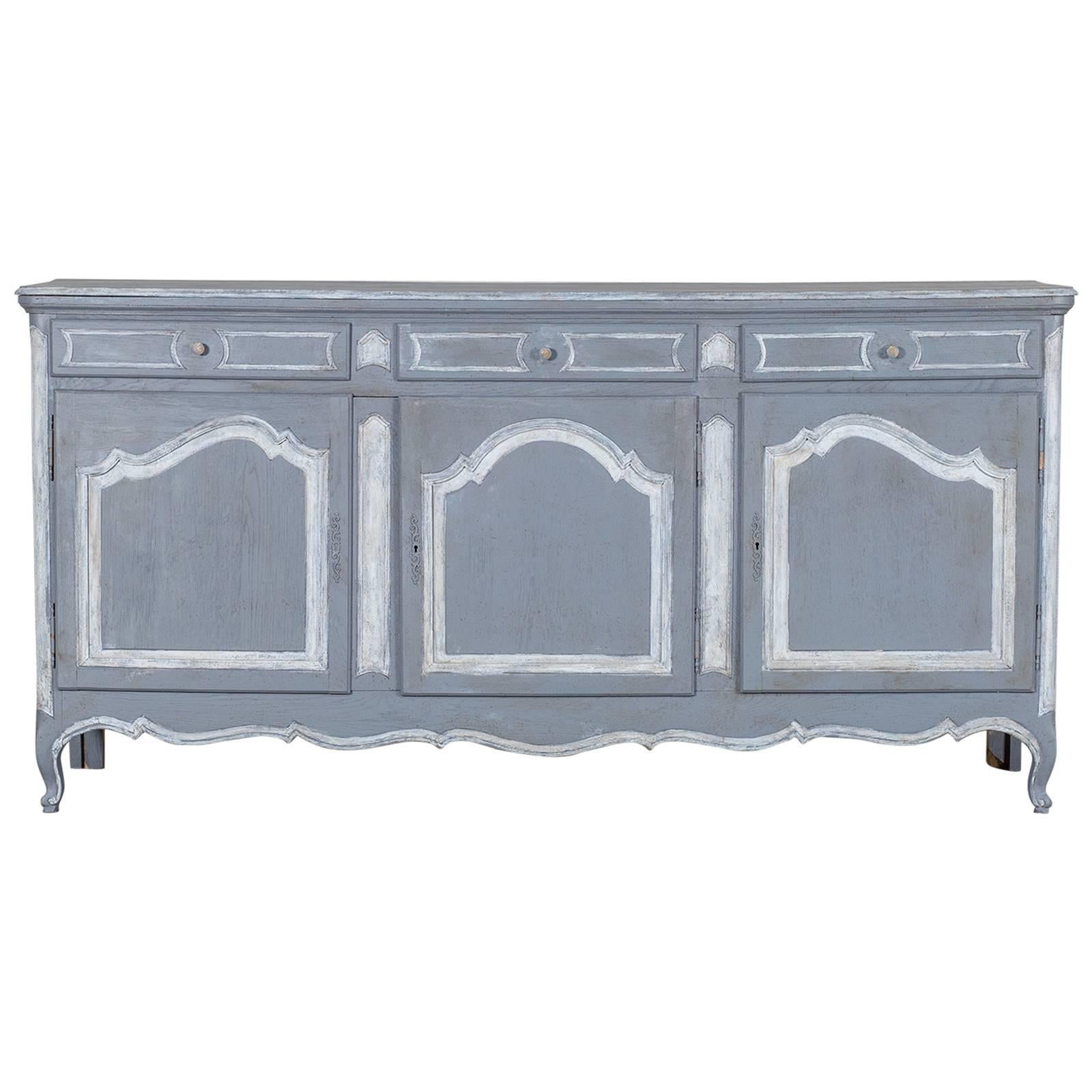 Antique French Louis XV Style Painted Oak Buffet, circa 1875