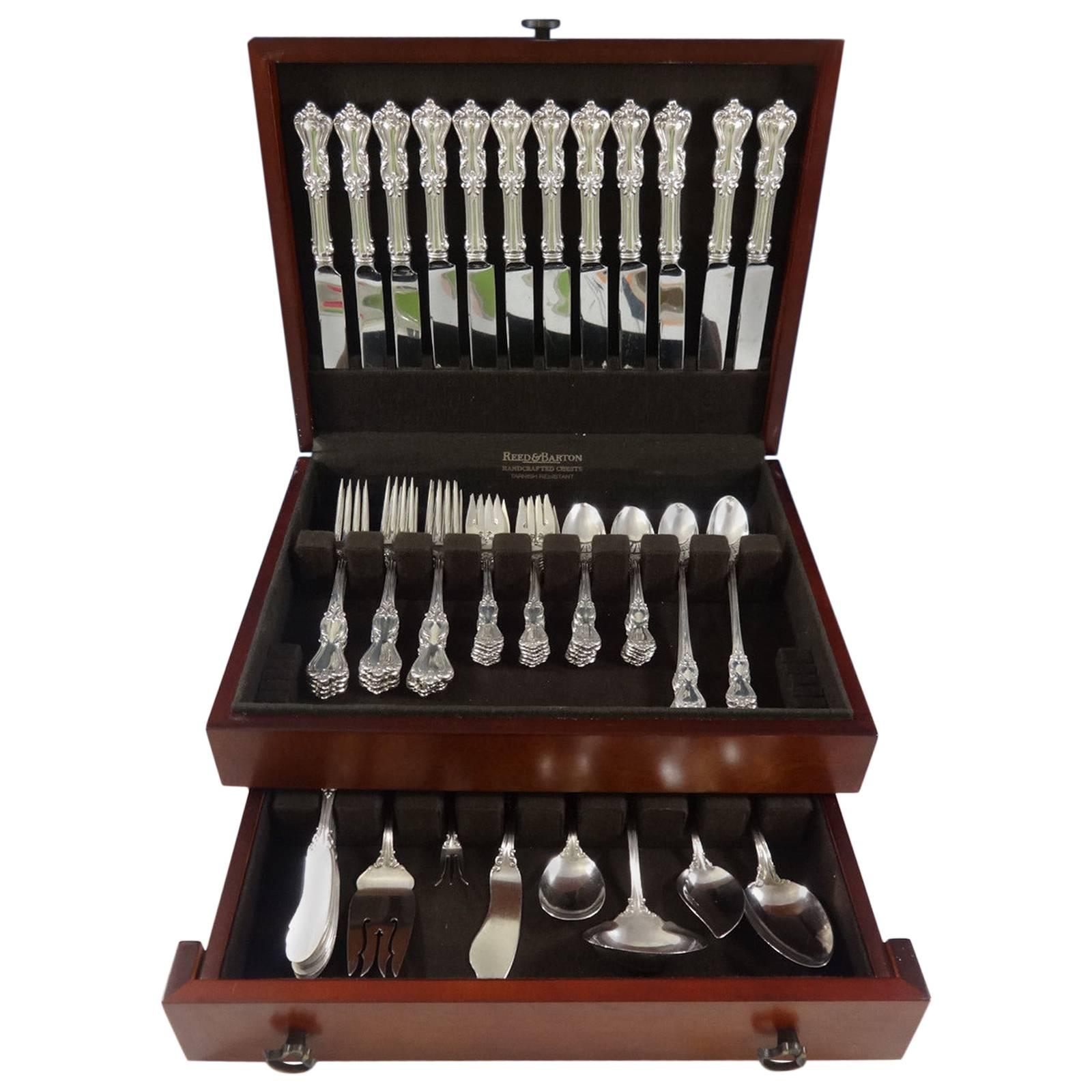 Marlborough by Reed & Barton Sterling Silver Dinner Flatware Set Service 79 Pcs