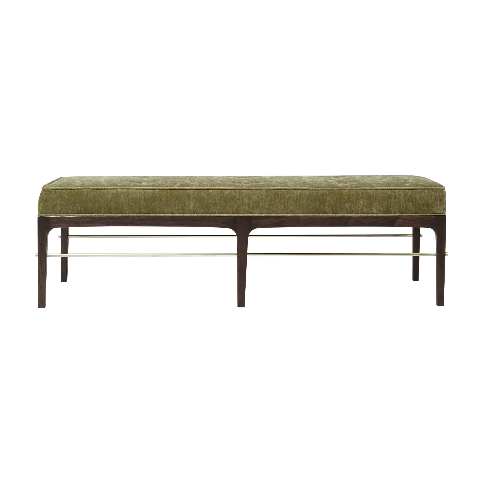 Lineare Bank aus besonderem Nussbaumholz der Serie 60 von Stamford Modern
