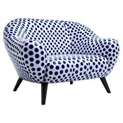 Blue Polkadot Lounge Chair