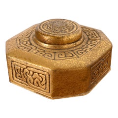 Tiffany Studios New York Zodiac Bronze Doré Inkwell