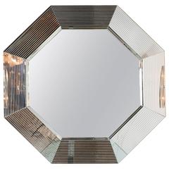 Mid-Century Modernist Sculptural Octagonal Convex Mirror