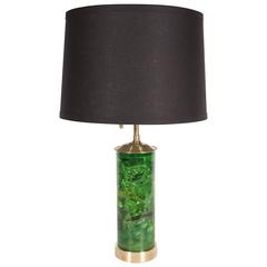 Mid-Century Modernist Emerald Resin Table Lamp by Marie-Claude de Fouquieres