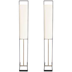 Pair of Italian Mid-Century Modernist Floor Lamps in the manner of Boris Lacroix