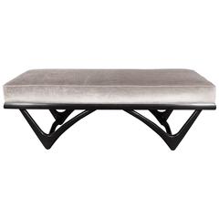 Sculptural Mid-Century Modernist Bench in Ebonized Walnut by Adrian Pearsall