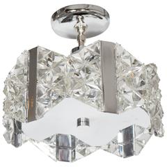 Stunning Mid-Century Deep Faceted Crystal Prism Chandelier by Kinkeldey 10