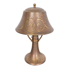 Lampe de bureau ancienne Arts & Crafts en bronze Heintz