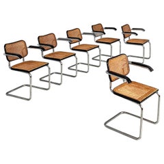 Chaises Cesca noires de Marcel Breuer pour Gavina, années 1960