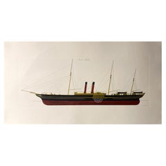 Italian Contemporary Hand Painted Freight Boat Print "Irish Trader" 1 of 2