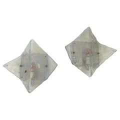 Paire d'appliques LP253 en verre de Murano par Carlo Nason pour Mazzega, Italie, 1970