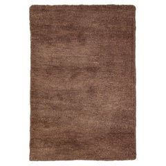 Apadana's Modern Desert Collection Custom Silk Rug In Brown