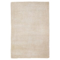 Apadana's Modern Desert Collection Custom Silk Rug In Beige