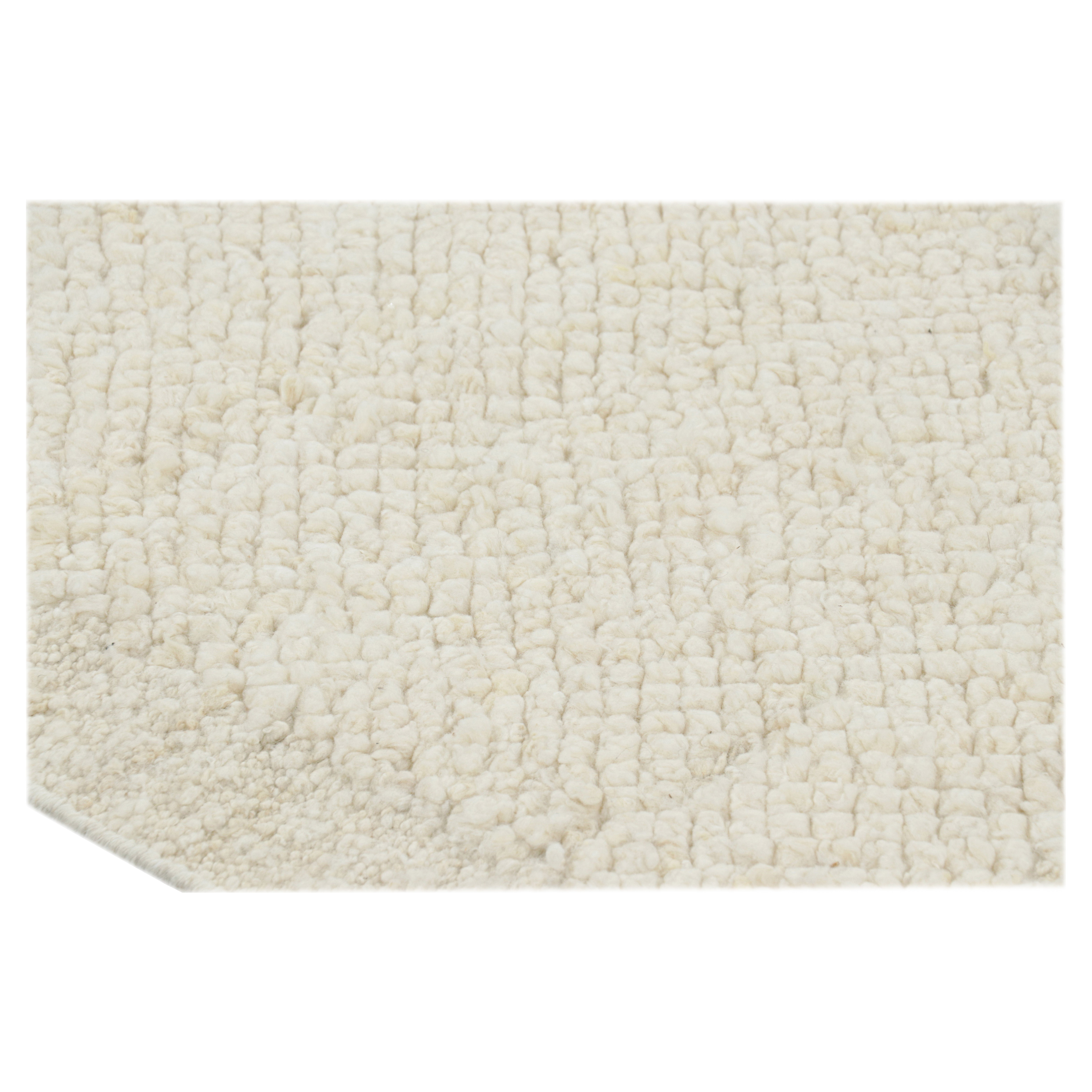 Rug & Kilim’s Custom Textural Rug Design in Monochromatic White Tones