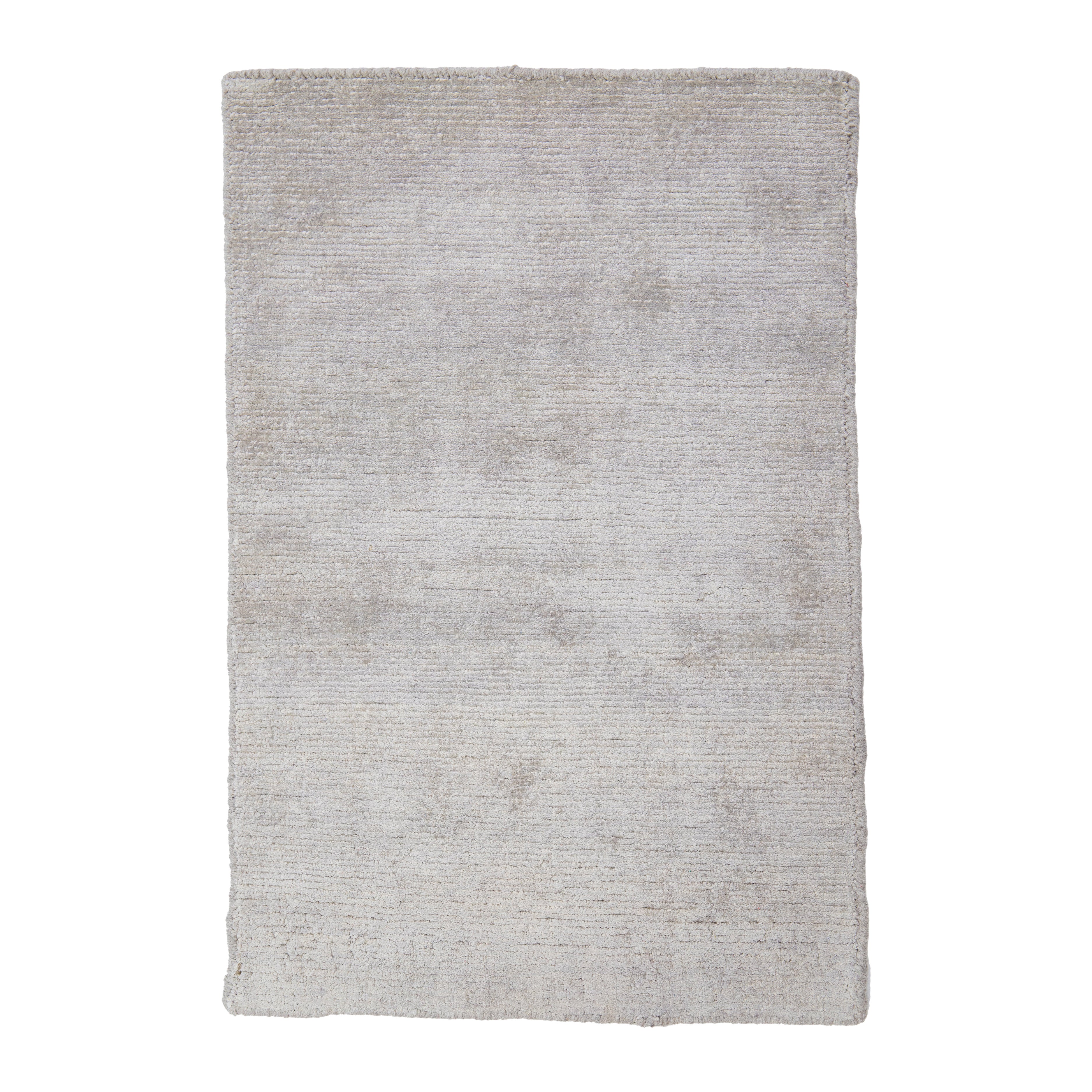 Apadana's Modern Desert Collection Custom Silk Rug In Light Gray