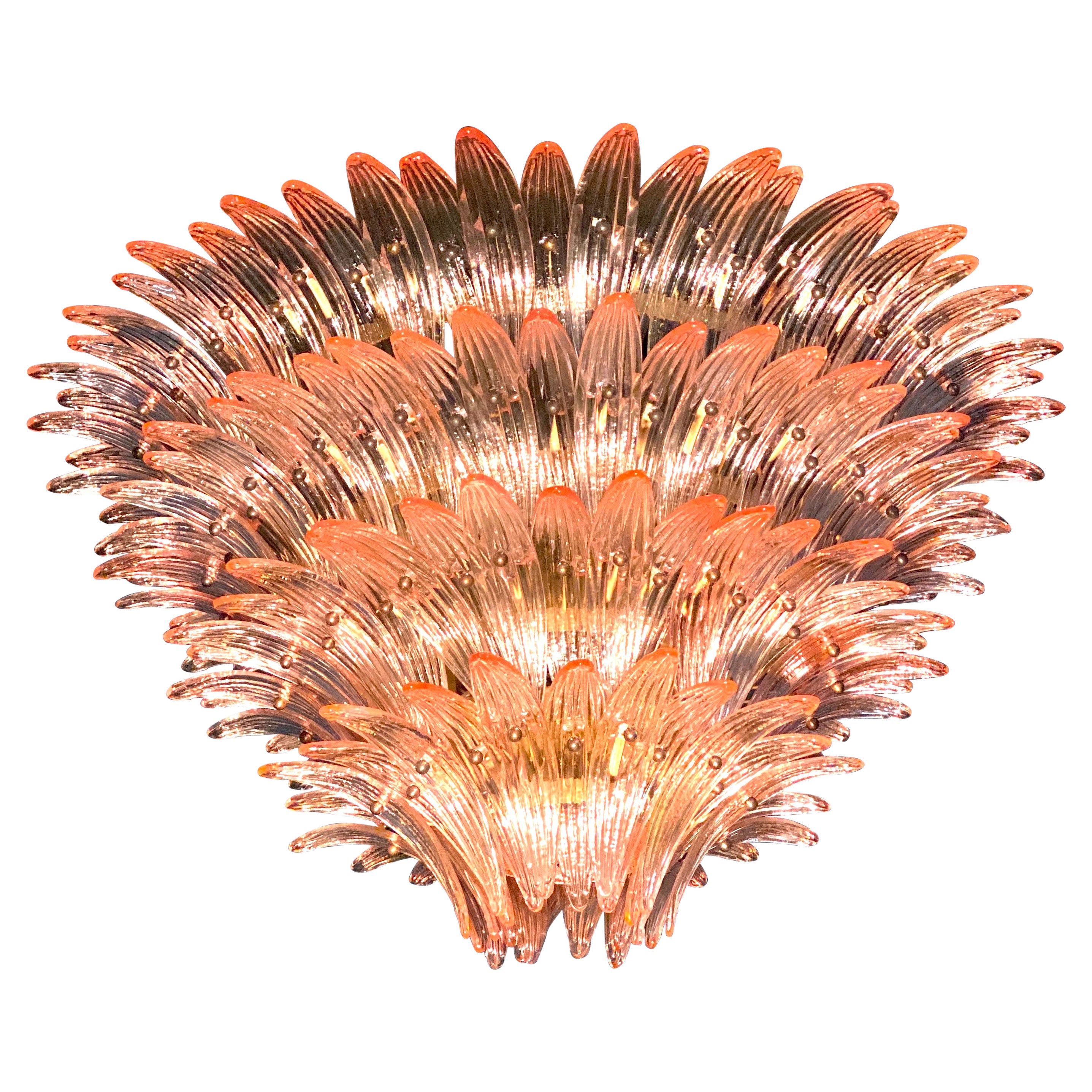 Majestic Pink Murano Palmette Chandelier